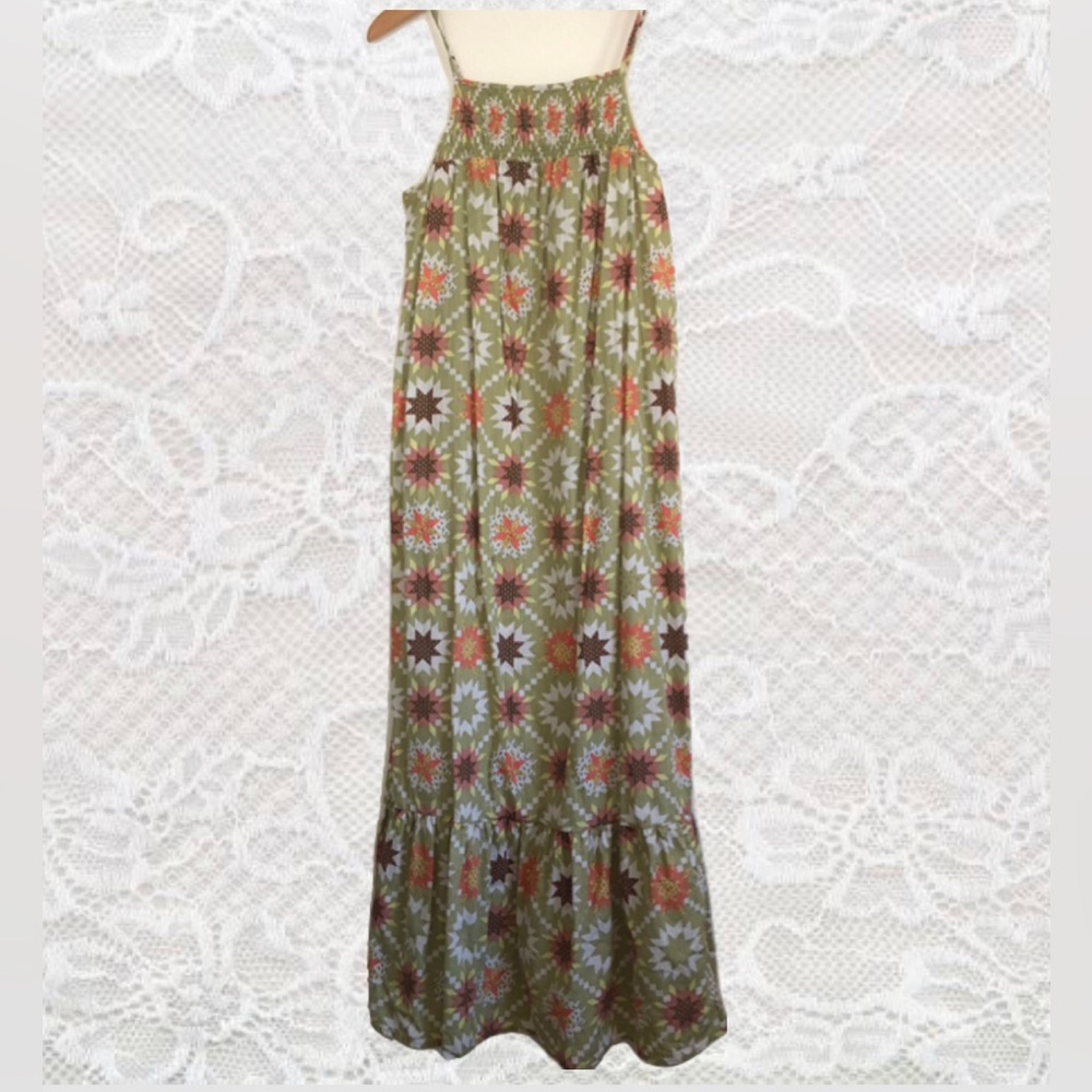 Universal Thread Olive Green Floral Maxi Dress